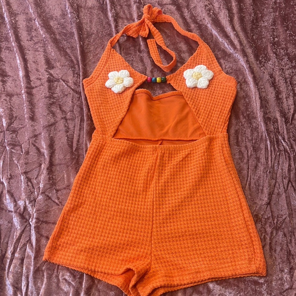 SHEIN ORANGE ROMPER - Picture 3 of 3